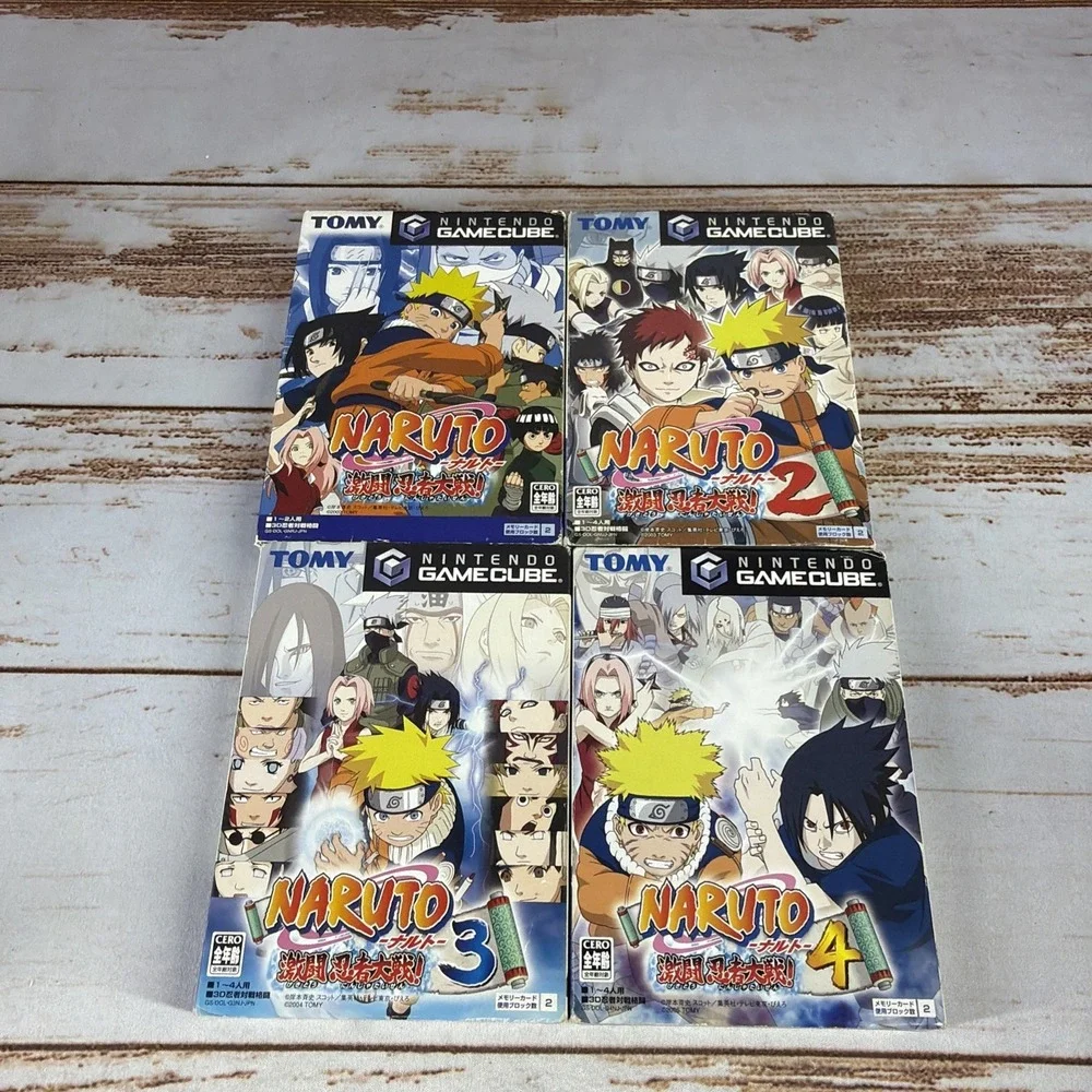 BOXED Naruto Clash of Ninja Gekitou Taisen 1 2 3 4 BUNDLE Set Japanese GameCube